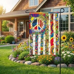 FLAGWIX Imagine All The People John Lennon Hippie Peace Bright Colorful 30 x 40